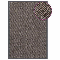Tapete de entrada tufado 80x120 cm castanho-escuro