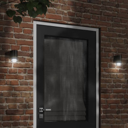 Candeeiros de parede para exterior 2 pcs alumínio fundido preto