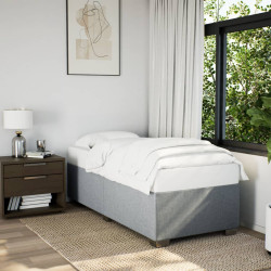Estrutura de cama sem colchão 90x190 cm tecido cinzento-claro