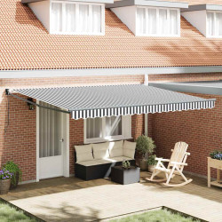 Toldo retrátil 4,5x3 m tecido e alumínio antracite e branco