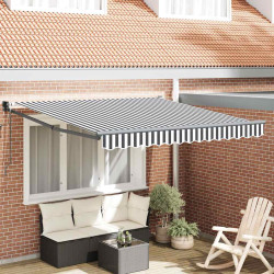 Toldo retrátil 3x2,5 m tecido e alumínio antracite e branco