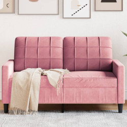 Sofá de 2 lugares veludo 120 cm rosa