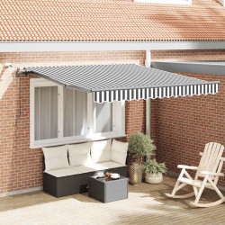 Toldo retrátil automático com leds 300x250 cm antracite/branco