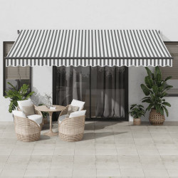 Toldo retrátil automático com leds 450x350 cm antracite/branco
