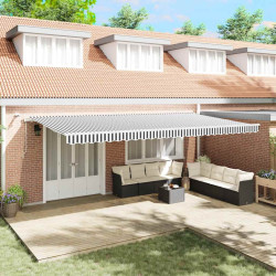 Toldo retrátil automático com LED 600x300 cm antracite/branco