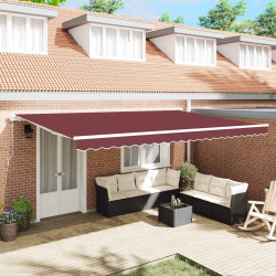Toldo retrátil manual 500x300 cm bordô