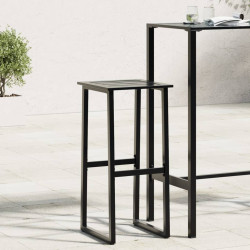 Bancos de bar 2 pcs 38x38x80 cm aço revestido a pó preto
