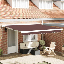 Toldo retrátil automático 400x300 cm castanho