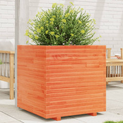 Vaso/floreira de jardim 70x70x72 cm pinho maciço castanho mel