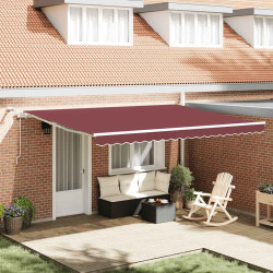 Toldo retrátil automático com luz LED 450x300 cm bordô