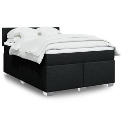 Cama com molas/colchão 140x190 cm tecido preto