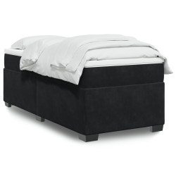 Cama com molas/colchão 90x200 cm veludo preto