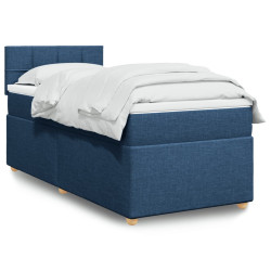 Cama com molas/colchão 100x200 cm tecido azul