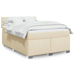 Cama com molas/colchão 140x200 cm tecido cor creme