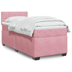 Cama com molas/colchão 90x200 cm veludo rosa