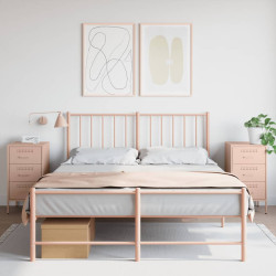 Mesas de cabeceira 2 pcs 36x39x68 cm aço rosa