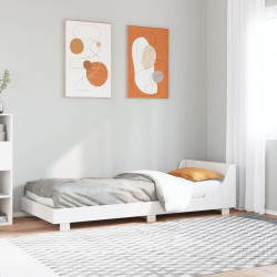 Cama sem colchão 90x200 cm madeira de pinho maciça branco