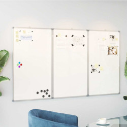 Quadro branco magnético dobrável 180x80x1,7 cm alumínio