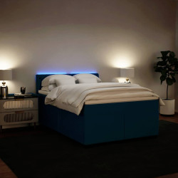 Cama com molas/colchão 140x200 cm veludo azul