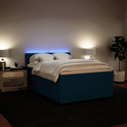 Cama com molas/colchão 140x200 cm veludo azul