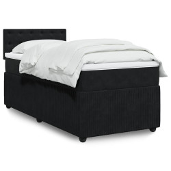 Cama com molas/colchão 90x190 cm veludo preto