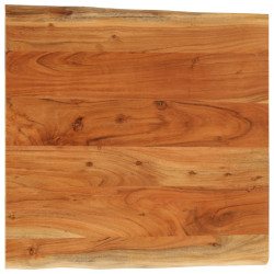 Tampo de mesa retangular borda viva 80x80x3,8 cm acácia maciça
