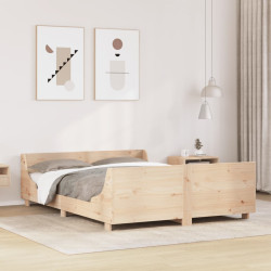 Cama sem colchão 140x200 cm madeira de pinho maciça