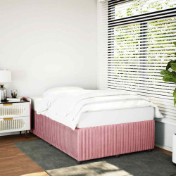 Estrutura de cama com colchão 120x190 cm veludo rosa