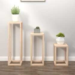 3 Pcs conjunto de suporte plantas pinho maciço