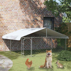 Canil de exterior com telhado 300x300x150 cm