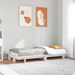 Cama sem colchão 90x190 cm madeira de pinho maciça branco