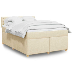 Cama com molas/colchão 140x190 cm tecido cor creme