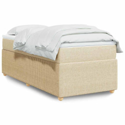 Cama com molas/colchão 90x190 cm tecido cor creme