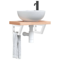 Suportes de prateleira p/lavatório 2pcs aço trapezoidais branco