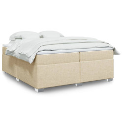 Cama com molas/colchão 200x200 cm tecido cor creme