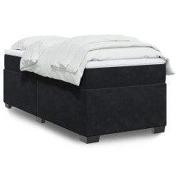 Cama com molas/colchão 100x200 cm veludo preto