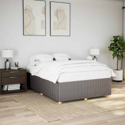 Cama sem colchão 140x200 cm tecido castanho-acinzentado