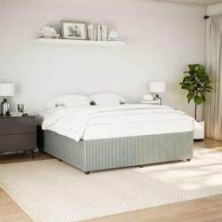 Estrutura de cama sem colchão 180x200 cm veludo cinzento-claro