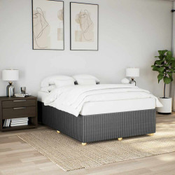 Estrutura de cama sem colchão 160x200 cm tecido cinzento-escuro