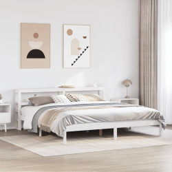 Cama sem colchão 180x200 cm madeira de pinho maciça branco