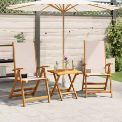 Cadeiras de jardim dobráveis 2 pcs acácia maciça e textilene