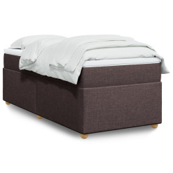 Cama com molas/colchão 90x190 cm tecido castanho-escuro