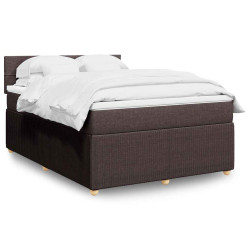 Cama com molas/colchão 140x190 cm tecido castanho-escuro