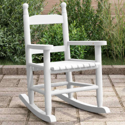 Cadeira de baloiço infantil madeira de álamo maciça branco
