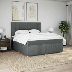 Cama com molas/colchão 180x200 cm tecido cinzento-escuro