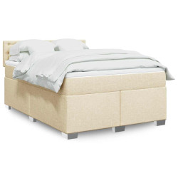 Cama com molas/colchão 140x190 cm tecido cor creme