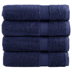 Toalhas mãos premium solund 4pcs 50x100cm 600 gsm azul-marinho