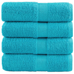 Toalhas de rosto premium solund 4 peças turquesa 30x30 cm 600 g/m²