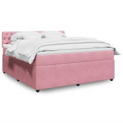 Cama com molas/colchão 180x200 cm veludo rosa