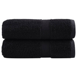 Toalhas de rosto premium solund 2 peças pretas 30x30 cm 600 g/m²